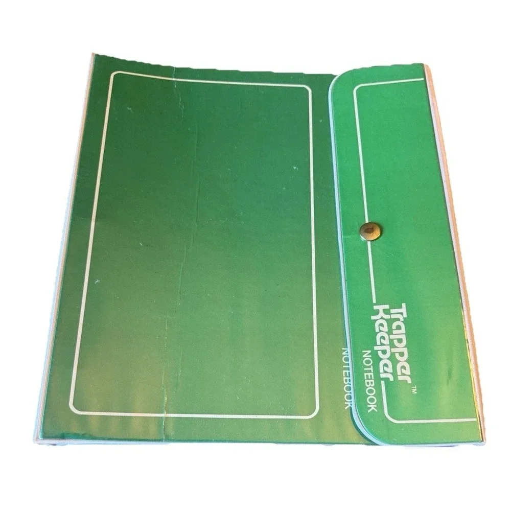 Vintage Mead Trapper Keeper Notebook Green Folder Binder School Supplies 80s 90s